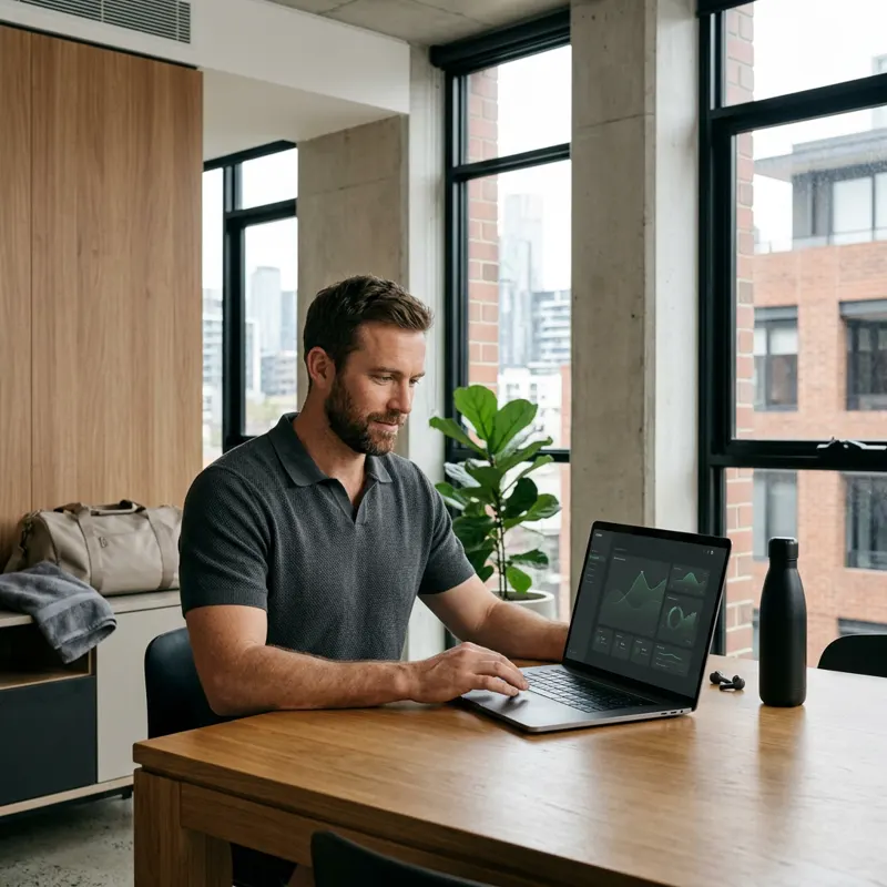 Australian man ordering a blood-test panel online at home