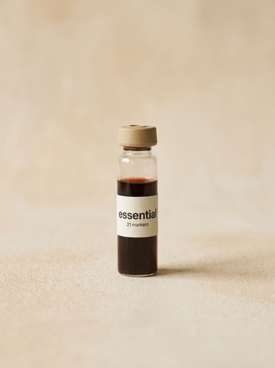 Essential blood test vial